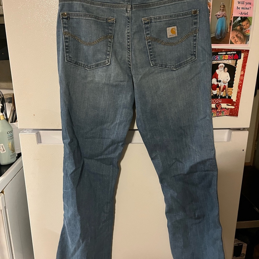 Carhartt Blue Boot Cut Jeans with Classic‎ Stitching
